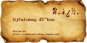 Ujfalussy Ákos névjegykártya